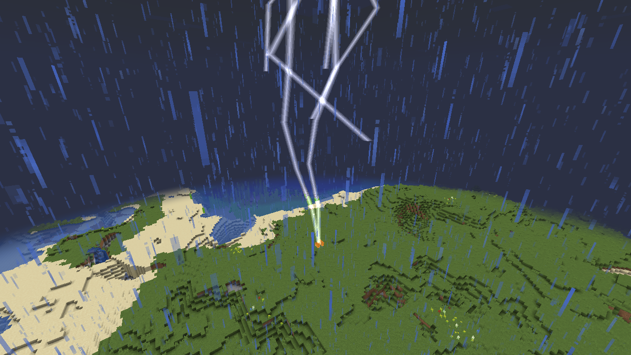 Thunder weather has been made more common in minecraft. We can see in the image that lightning has striked the ground, lets see what's up.