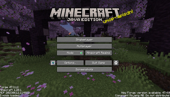 Minecraft menu!