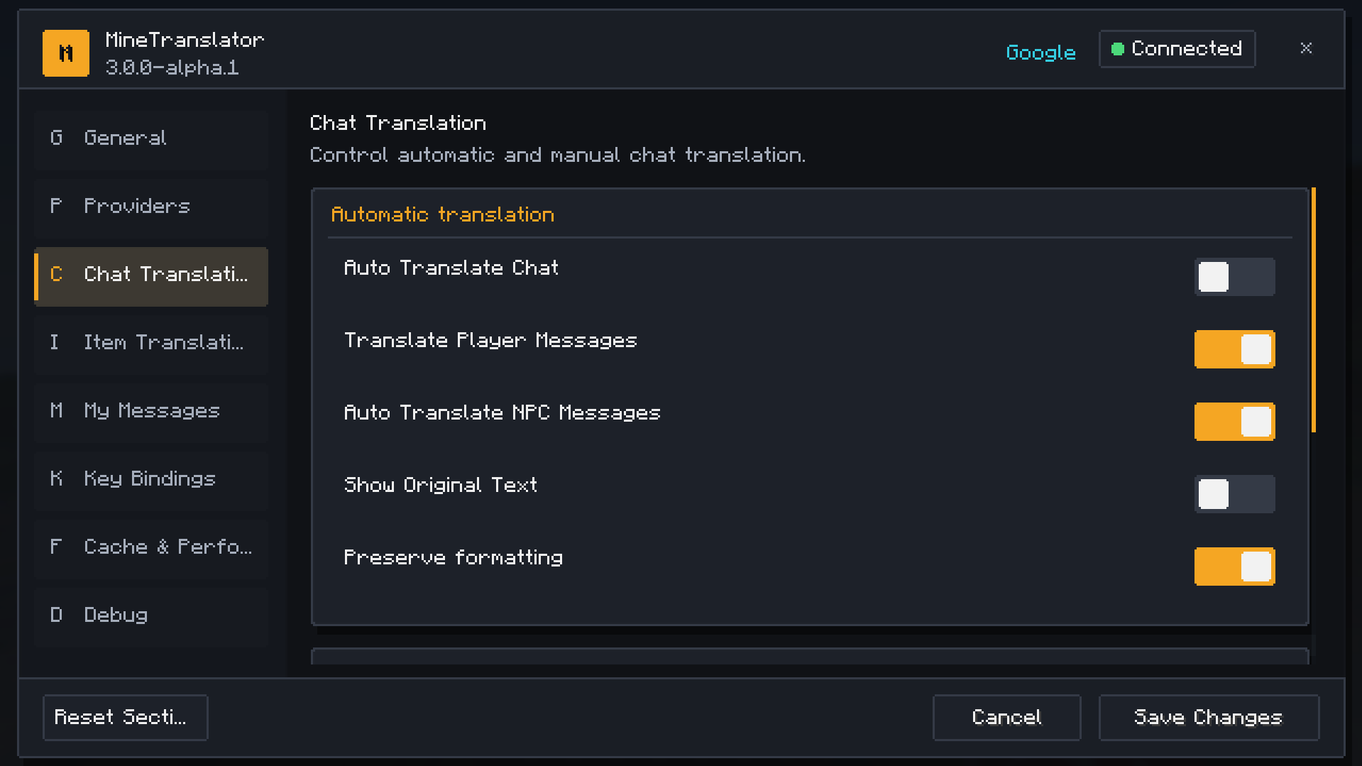 Chat translation