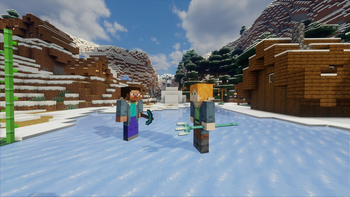 Steve and Alex on an Ice Lake