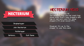 Necterium Serverpack Menu