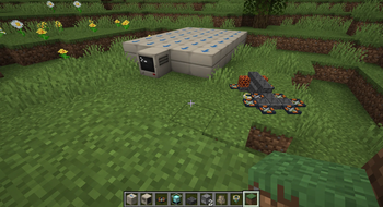 Drone near assembly platform