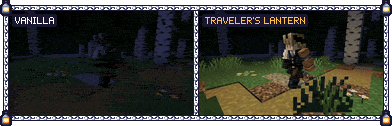 Vanilla vs Traveler's Lantern on the same night walk, shaders off