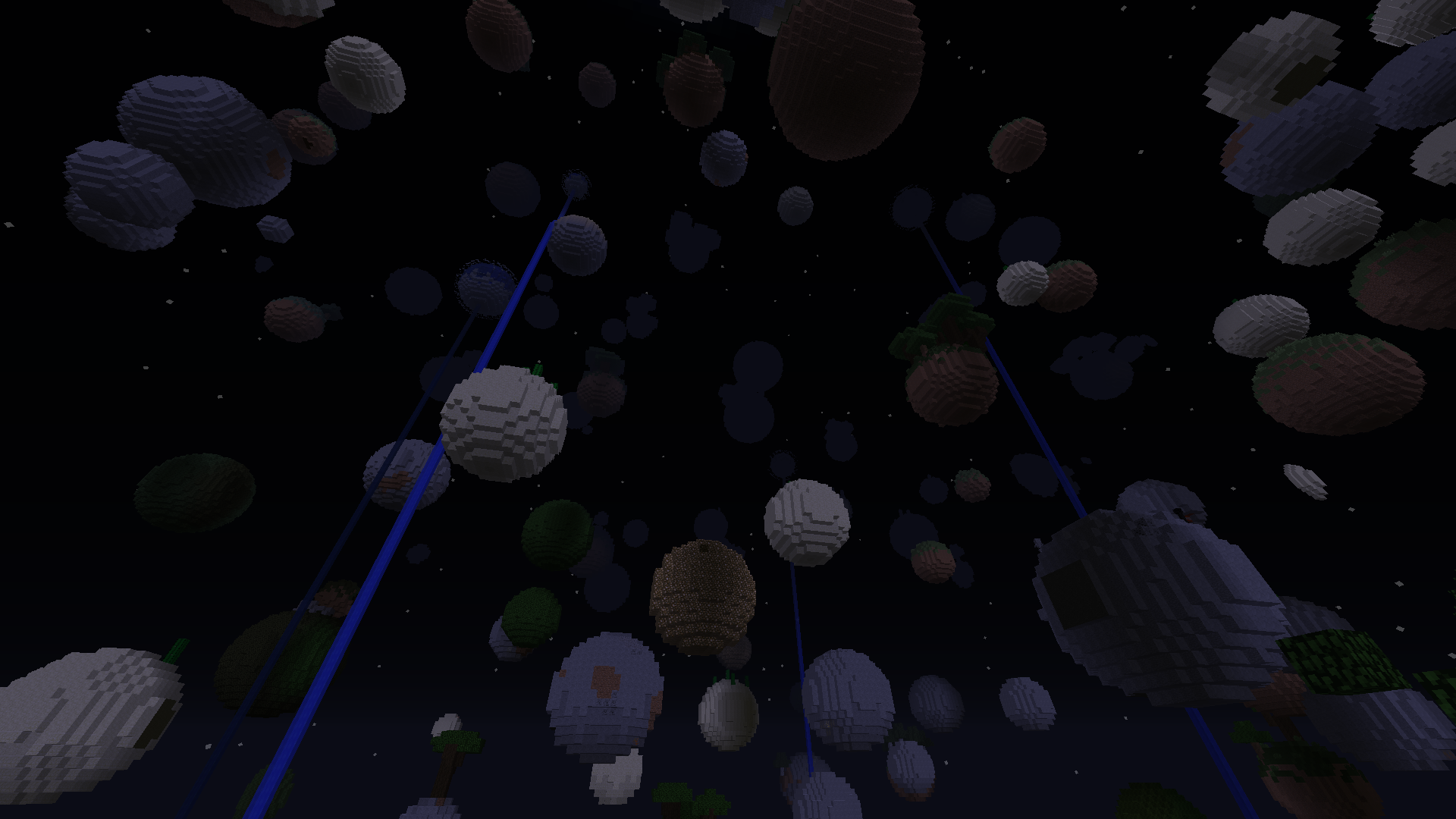 Night view of planetoids
