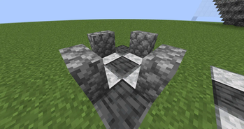 double straight cobblestone steps