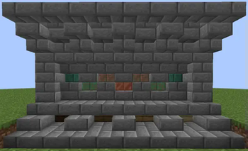 wall segment made with stone brick steps