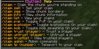 DyClaim Help Menu