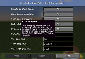 Configuration - Snapping tooltip