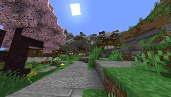 Snowy mountains and villages