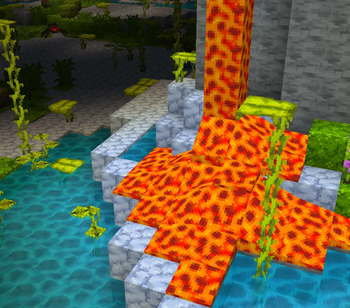 lush cave water and lava