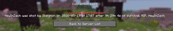 Ban Message on Death