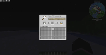 The change password GUI