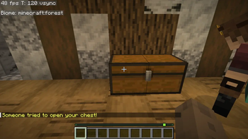 Player opening a protected chest