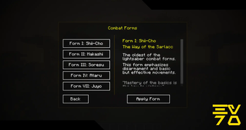 The Combat Form Menu