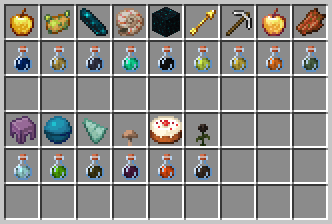 A chest containing all the new potions and their ingredients