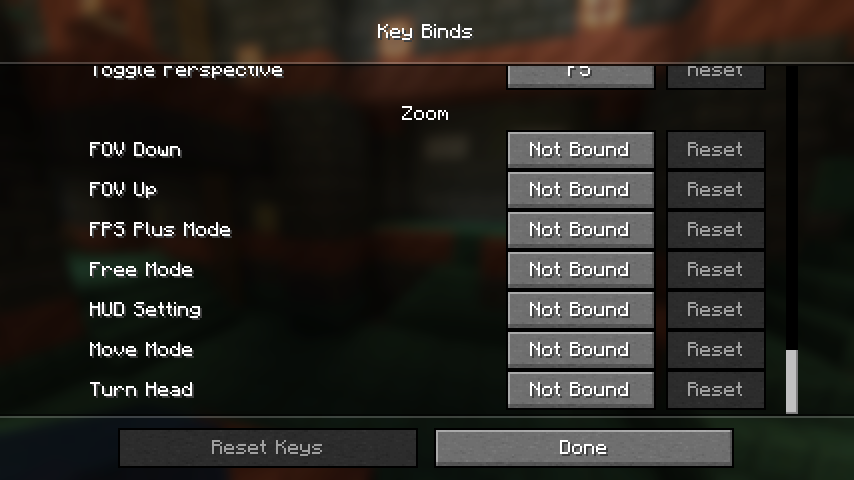 key binds setting