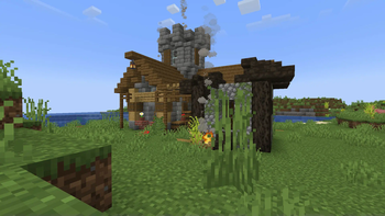Pillager home and burned out home
