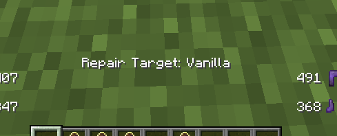 Repair Target: Vanilla — actionbar message
