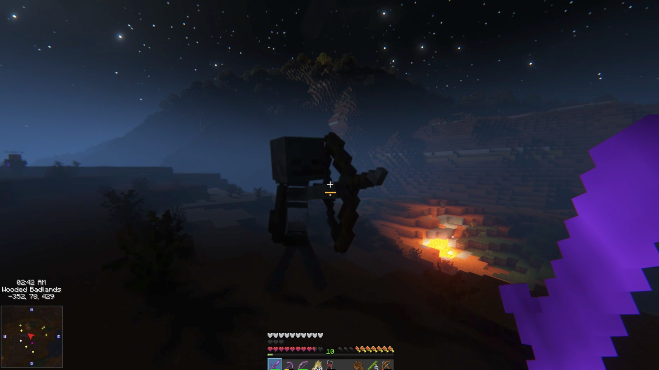 A screenshot of the HUD layout of the Modpack while logged into the server.