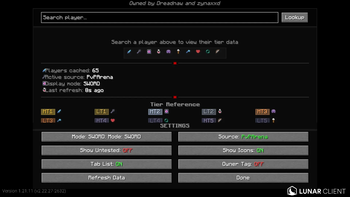 Tiertagger menu default