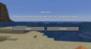 Warning about opening a link