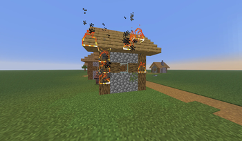 Fire in house side