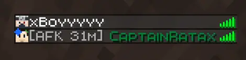 JustAFK TAB player's list example