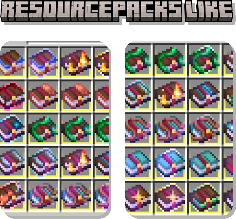 This is an image showcasing the enchantment resource pack