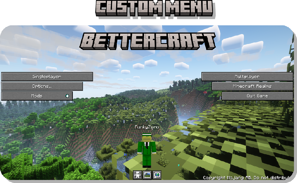 This is an image of Bettercraft's Custom Main Menu