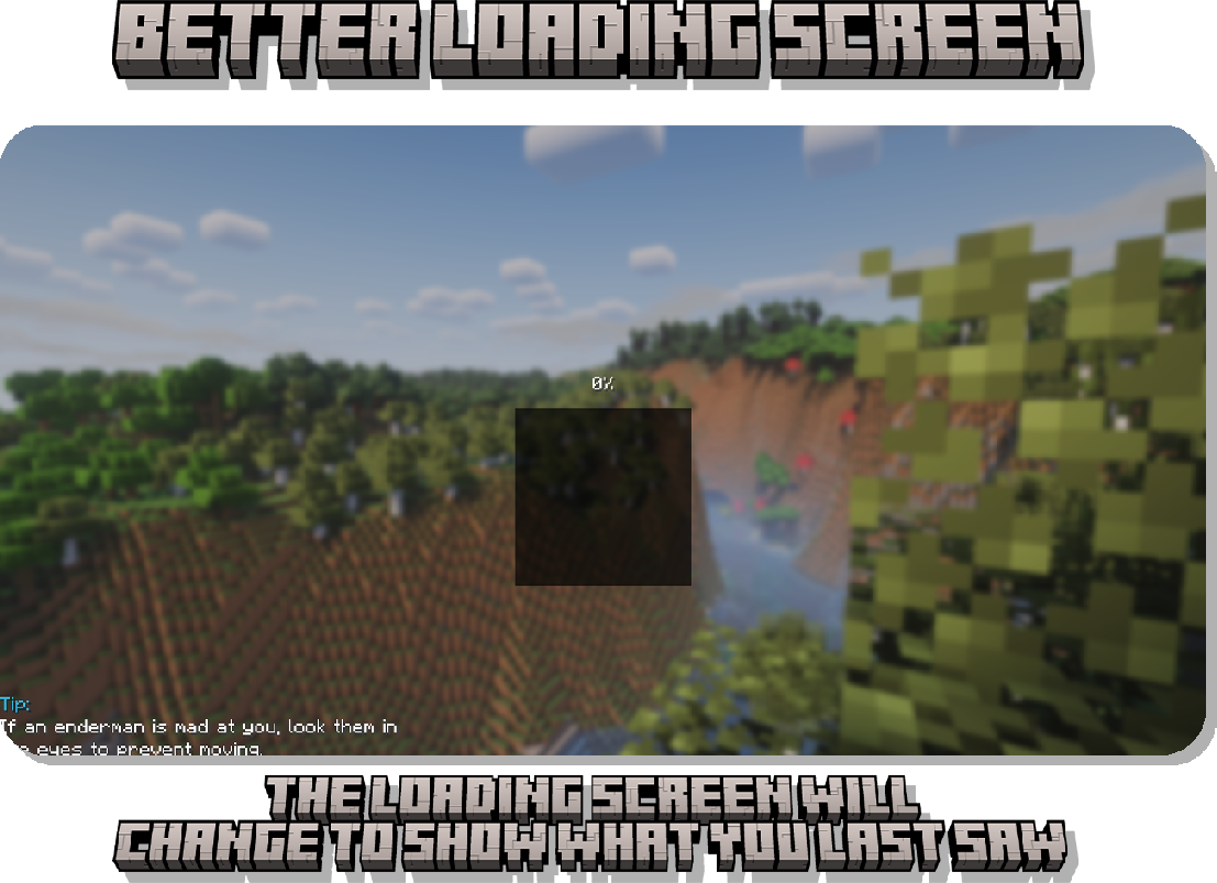 the loading screen shows an image of what you last saw before leaving the world or server