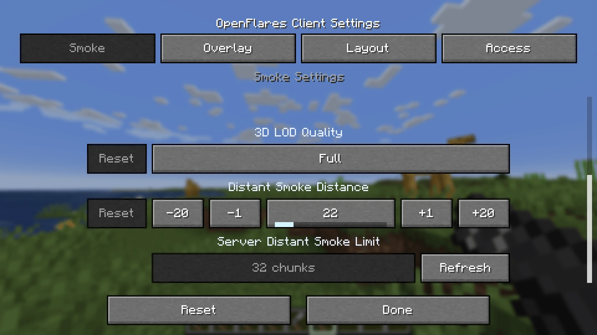 Client-Side Settings Menu