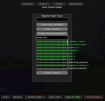 Register Audio Panel.