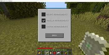 Advancement Options Screen