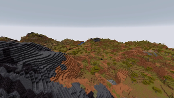 Worldgen Preview, Caldera terrain into modified savanna 