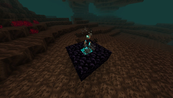 A Soul Forge built in The Nether