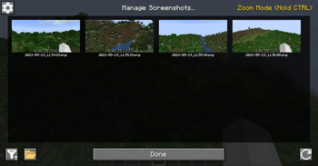 Manage Screenshots Menu