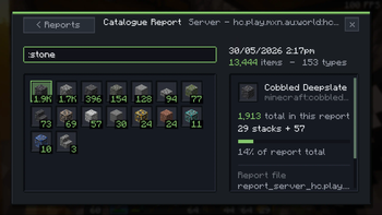 InvCatalogue filtered report