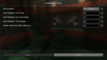 Configuration menu
