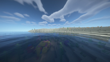 A desert coastline near a warm ocean