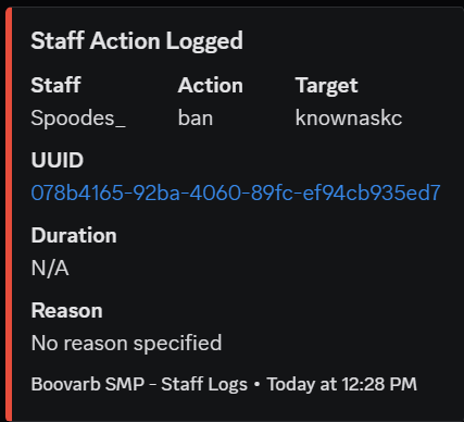 Discord Ban/Ban-ip Responce