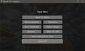 Pause menu button