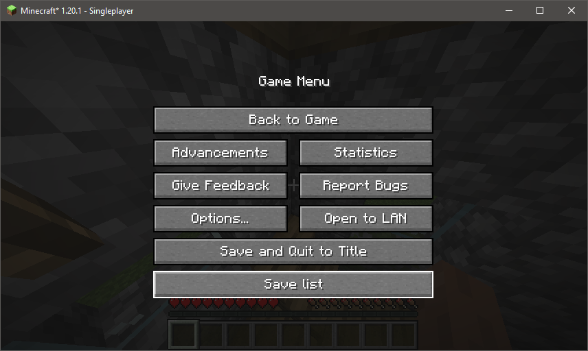 Pause menu button