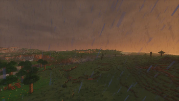 Distant Village with sunset