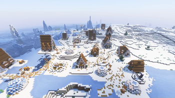 Naturally generated snowy village