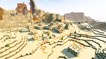 Naturally generated desert village