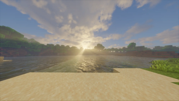 Bliss Shaders with sunset