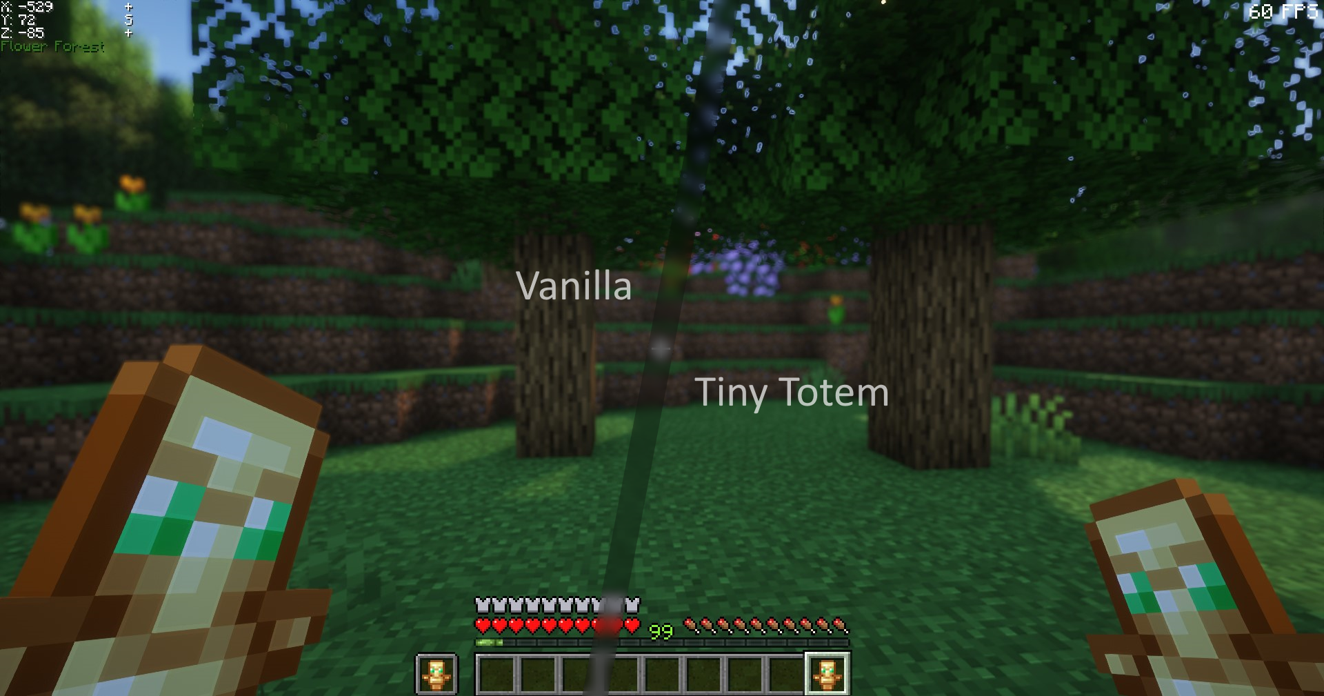 Comparison: Vanilla vs. Tiny Totem
