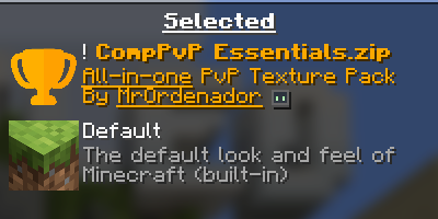 Texturepack in the resourcepacks menu