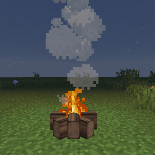 Balanced 3D logs + cozy flame (vanilla-friendly)