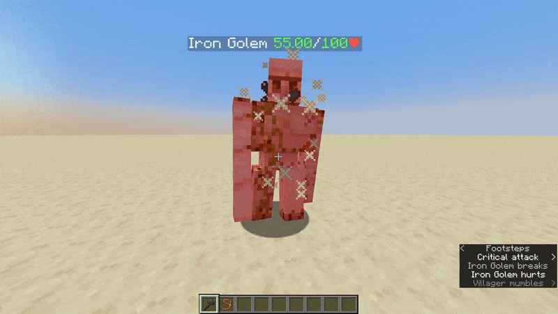 A blacksmith healing an iron golem